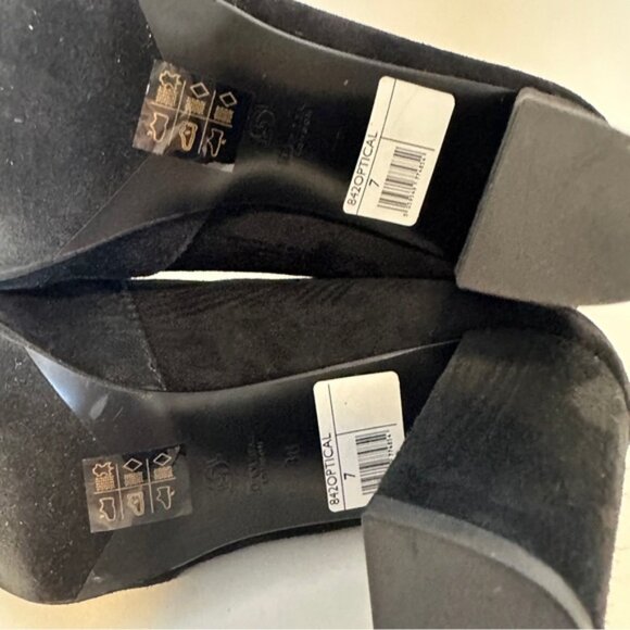 NEW Dune London Opticals Black Suede High Heels Stretch Women's Ankle Bootie S 7 - Picture 9 of 11